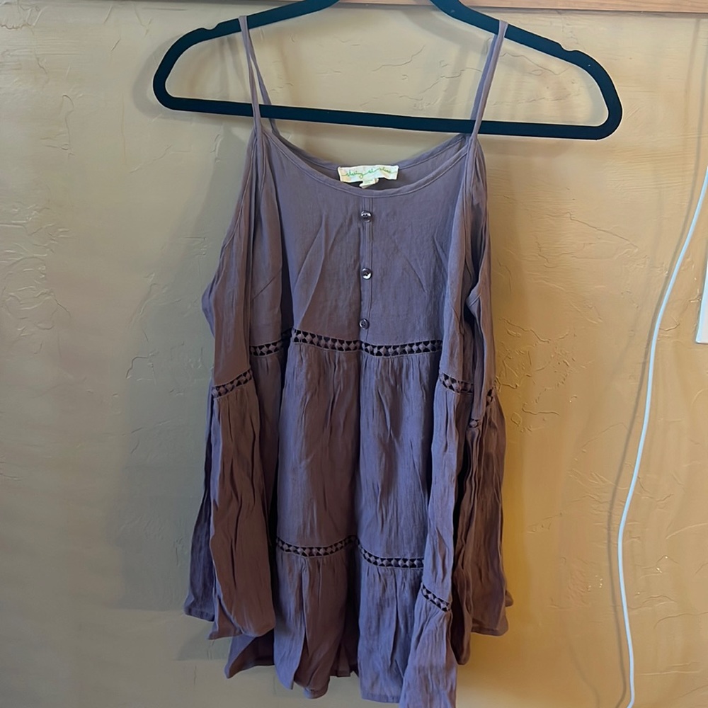 Staring At Stars Womens M - purple flowy long sleeve off the shoulder